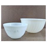 2pc Vintage Mixing Bowl Set: Swirl White +