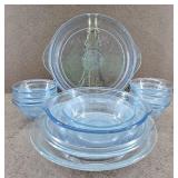 12pc Fire King Sapphire Clear Blue Set