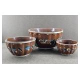 Vtg 3pc Mexican Nesting Mixing Bowls