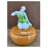 1930s Gold Castle Trinket Jewelry Holder