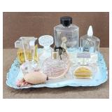 Vintage Perfumes w/ German Ceramic Tray