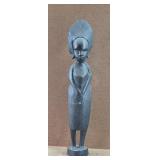 Hand Carved Ebony African Woman Sculpt
