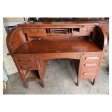 1900s Oak Roll Top Desk