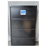Black Lateral 4 Drawer File Cabinet
