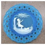 1977 Westmoreland Frost Blue Girl Swinging Plate