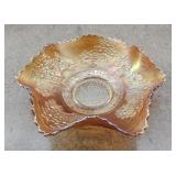 Ruffled Fenton Marigold Carnival Glass Bowl