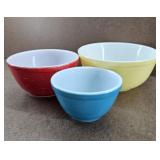 3pc Yellow, Red & Blue Nesting Mixing Bowls