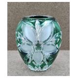 Emerald Cut Clear Glass Bud Vase