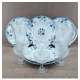 5pc Atq Cliff Plates & 8pc Jeanette Iris Set