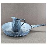 Graniteware Pitcher & Skillet