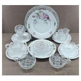 15pc Crystal & Roses Serving Set