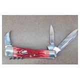 Case Bartenders Pocket Knife Red Bone 5 dot