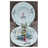 Atq Vtg Glass Christmas Ornaments & Plates