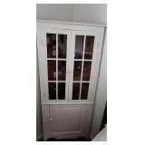Antique Farmhouse Shabby Chic Corner Cabinet