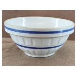 Vtg Stoneware Blue Stripe Mix Bowl