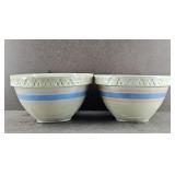 2pc McCoy Pie Crust Stoneware Mix Bowls
