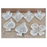 7pc Indian Glass Card Suit Dishes