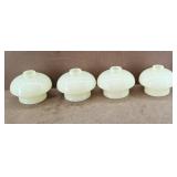 4pc Art Deco Custard Glass Slip Shades