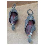 Ruby Lucite Goth Chandelier Charms - set of 2