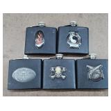 5pc Outlaw Hell Rider Black Flask