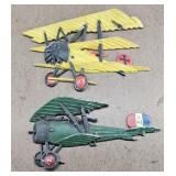 2pc Sexton Metal Wall Airplanes
