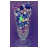 Vintage Marbles - Some glow - in Glass Vase