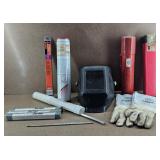 Welding Hood, Gloves, Rods, etc.