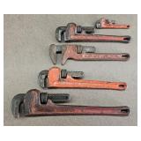 5pc Rigid Pipe Wrench Set