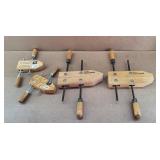 4pc Vintage Wooden Carpenters Clamps