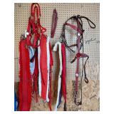 Assorted Red Horse Tack Items