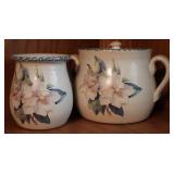 2pc Home & Garden Cookie Jar & Utensil Holder