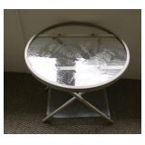 Fern Leaf Glass Folding Side Table