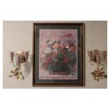 Bettie Hebert Print Framed w/ Wall Sconces