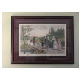 Vtg Sunday Morning In Sleepy Hollow Print Signed