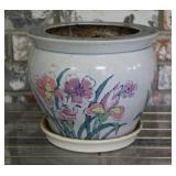 Vintage Chinese Hand Painted Planter Pot