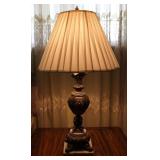 Vintage Brass & Marble Base Lamp