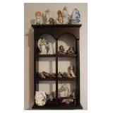 Small Solid Wood Display Shelf w/ Figurines