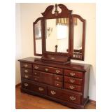 Vintage Cherry Wood 8 Drawer Dresser