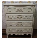 Vintage White Painted 4 Drawer Dresser