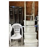 Pool Steps, Plastic Chair, Baseball Bat++