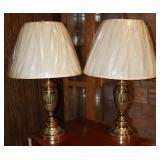 2pc Brass Table Top Lamps- Works
