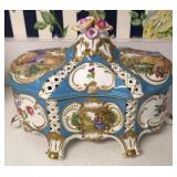 Vntg Dresden Style Limoges Potpourri Box