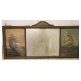 Antique Frame w/ Nautical Prints & Mirror