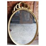 Vntg Gold Toned Oval Mirror