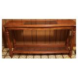 Glass Top Wood Entryway Table