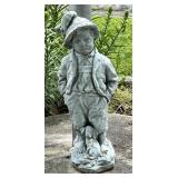 Concrete Boy & Puppy Figure