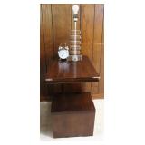Art Deco End Table w/ Lamp & Clock