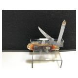 Utica Trapper Brown Bone Handle