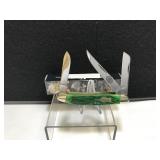 Utica Stockman Green Bone Handle