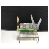 Utica Stockman Green Bone Handle